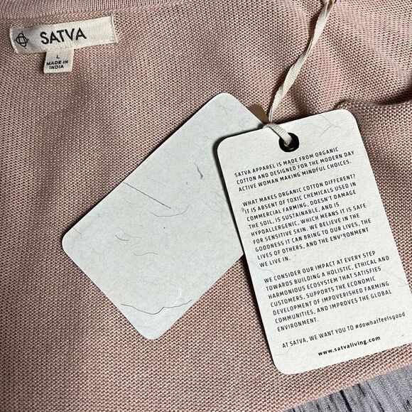 Satva Women's Flared Long Sleeve Antara Wrap Belted Cardigan in Tan Size L NWT - Picture 7 of 9